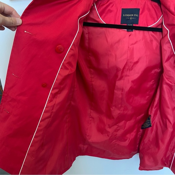 London Fog Red Short Trench Coat - Picture 11 of 16